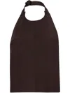 Wardrobe.nyc Open-back Halterneck Wool Top In Brown
