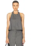 Wardrobe.nyc Gray Backless Halter Tank Top In Charcoal