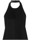 Wardrobe.nyc Buckle Halterneck Open Back Sleeveless Top In Schwarz
