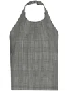 Wardrobe.nyc Wardrobe. Nyc Prince Of Wales Check Open-back Wool Top In Grey