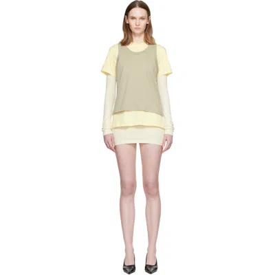 Wardrobe.nyc Colour-block Layered Mini Dress In Yellow