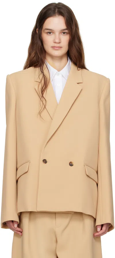 Wardrobe.nyc Beige Hailey Bieber Edition Hb Blazer In Biscuit