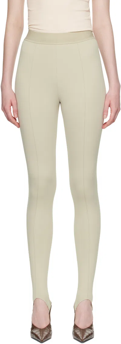 Wardrobe.nyc Beige Opaque Stirrup Leggings In Gray