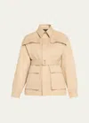 Wardrobe.nyc Belted Drill Parka In Khaki