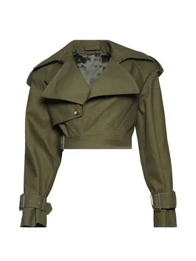 Wardrobe.nyc Belted Trench In Green