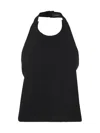 Wardrobe.nyc Buckle Halterneck Open Back Sleeveless Top