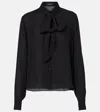 Wardrobe.nyc Tie-neck Silk Blouse In Black