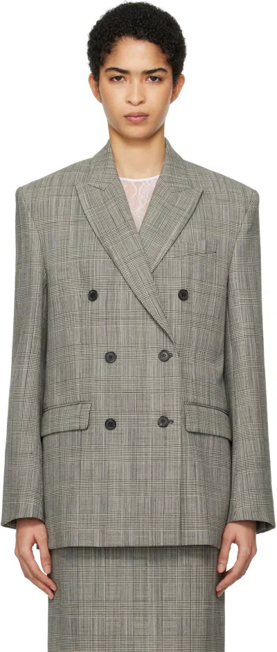 Wardrobe.nyc Grey Checked Blazer In Pow Prince Of Wales