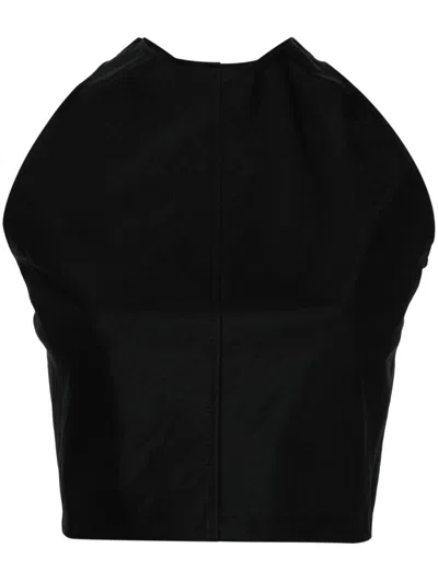 Wardrobe.nyc Drill Halterneck Top In Black