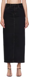 Wardrobe.nyc Black Denim Column Midi Skirt In Black