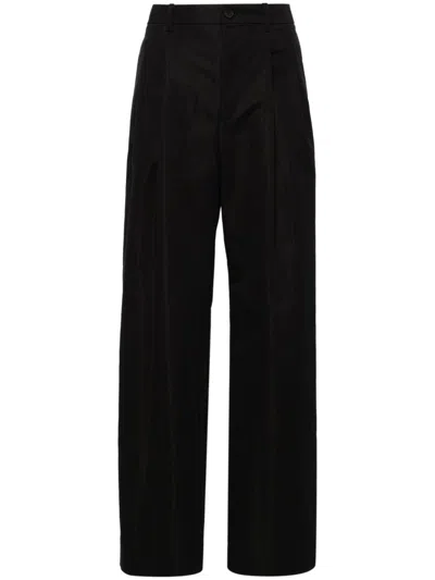 WARDROBE.NYC BLACK MICRO PLEATED TAILORED TROUSERS