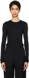 Wardrobe.nyc Black Opaque Long Sleeve T-shirt In Black
