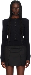 Wardrobe.nyc Black Padded Shoulder Cardigan In Black