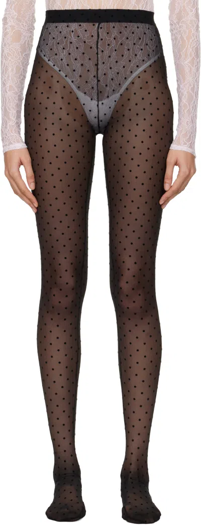 Wardrobe.nyc Black Polka Dot Tights