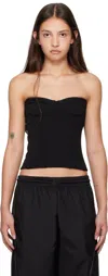 Wardrobe.nyc Black Semi Matte Bustier Tank Top In Black