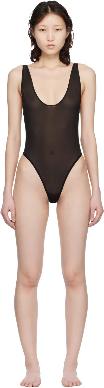 Wardrobe.nyc Black Sheer Tank Bodysuit