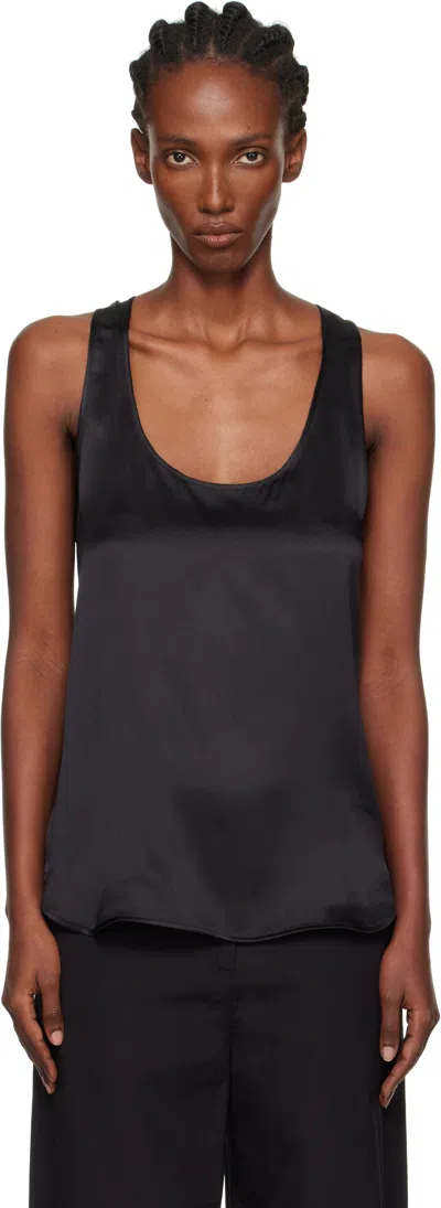 Wardrobe.nyc Black Silk Tank Top