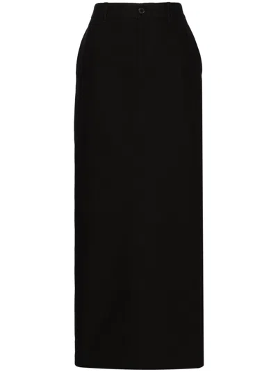 WARDROBE.NYC BLACK STRAIGHT-CUT COTTON MAXI SKIRT