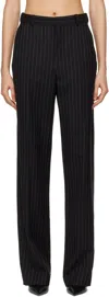 Wardrobe.nyc Black Straight Leg Trousers In Black Pinstripe
