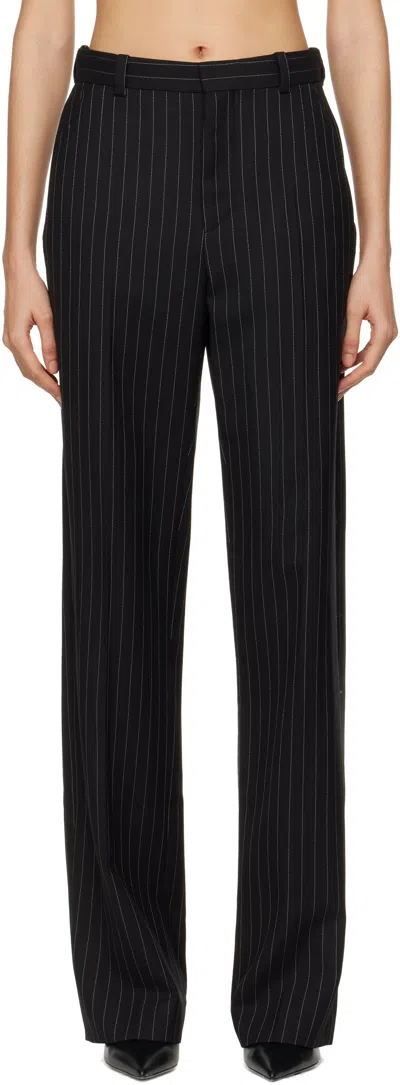 Wardrobe.nyc Black Straight Leg Trousers In Black Pinstripe