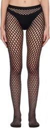 Wardrobe.nyc Black Web Tights In Black