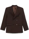 Wardrobe.nyc Double-breasted Blazer In Dkb Dark Brown