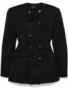 Wardrobe.nyc X Rhw Double-breasted Wool-blend Mini Blazer Dress In Black