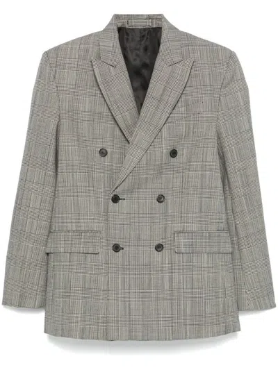 Wardrobe.nyc Grey Checked Blazer In Pow Prince Of Wales