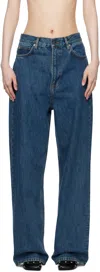 Wardrobe.nyc Indigo Low Rise Jeans In Indigo