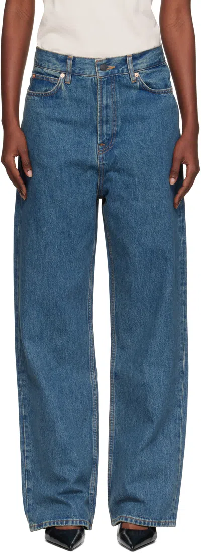 Wardrobe.nyc Blue Low-rise Jeans In Purple