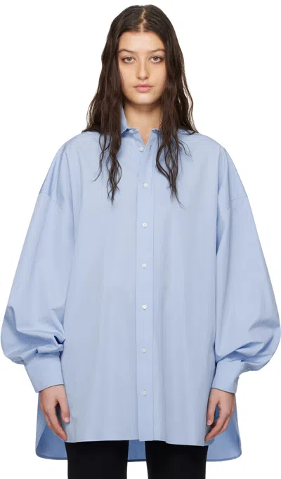 Wardrobe.nyc Blue Oversize Shirt Minidress