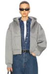 Wardrobe.nyc Bonded Zip Hoodie In Grey Marl