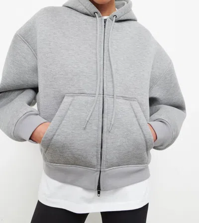 Wardrobe.nyc Wardrobe. Nyc Bonded Zip Hoodie Grey Marl