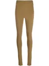 Wardrobe.nyc Ankle-zip High-waist Leggings In Brown