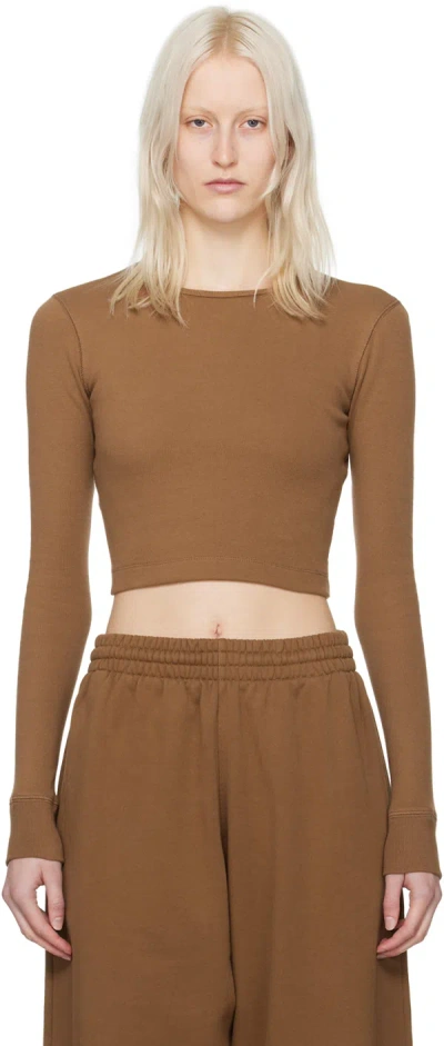 Wardrobe.nyc Brown Hailey Bieber Edition Hb Long Sleeve T-shirt