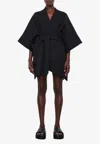 Wardrobe.nyc Belted Cotton Cape In Black