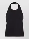 Wardrobe.nyc Buckle Halterneck Open Back Sleeveless Top In Black