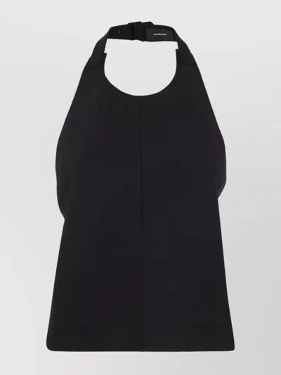 WARDROBE.NYC BUCKLE HALTERNECK OPEN BACK SLEEVELESS TOP