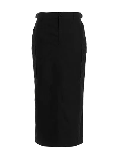 Wardrobe.nyc Cargo-pocket Ripstop-cotton Midi Skirt In Black