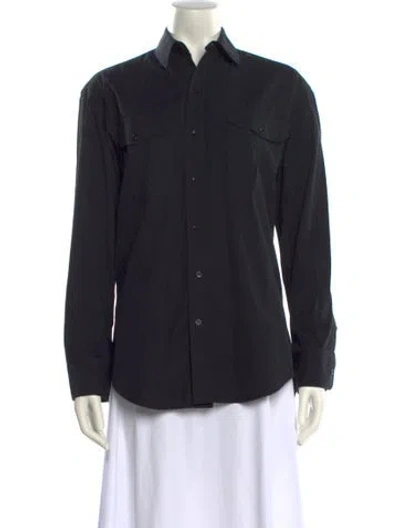 Pre-owned Wardrobe.nyc Chambray Long Sleeve Button-up Top In Black