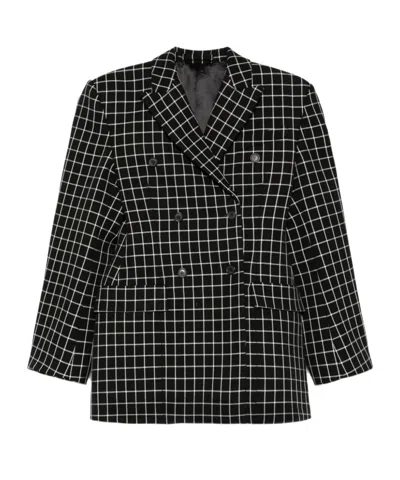 Wardrobe.nyc Check-pattern Blazer In Black