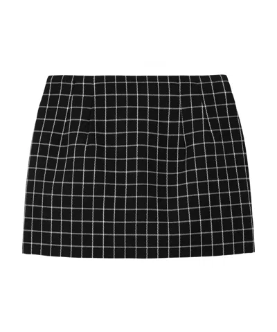 Wardrobe.nyc Contour Checked Wool-twill Mini Skirt In Black