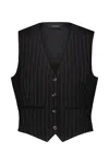 Wardrobe.nyc Classic Waistcoat Pinstripe In Black