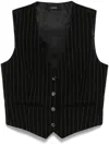 Wardrobe.nyc Striped Waistcoat In Bps Black Pinstripe