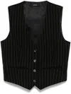 Wardrobe.nyc Striped Waistcoat In Bps Black Pinstripe