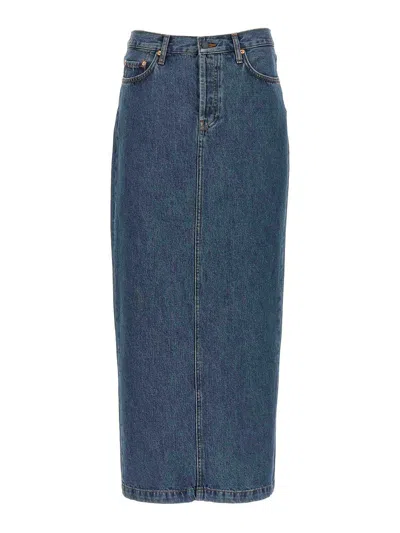 WARDROBE.NYC FALDA SEMILARGA - AZUL