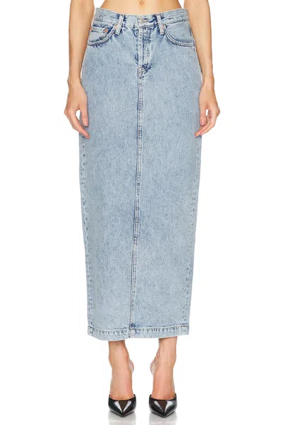 Wardrobe.nyc Blue Column Denim Maxi Skirt