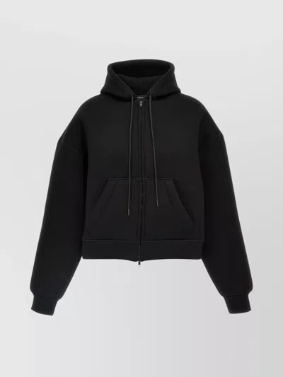 Wardrobe.nyc 'connected' Drawstring Hood Kangaroo Pocket Hoodie In Black