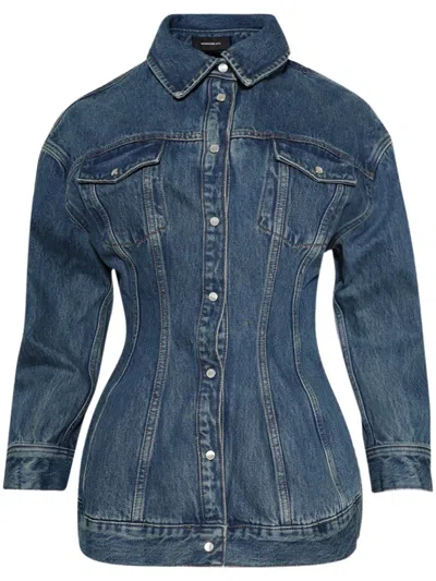 Wardrobe.nyc Contour Denim Jacket In Blue