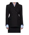 Wardrobe.nyc Contour Double-breasted Blazer In Black